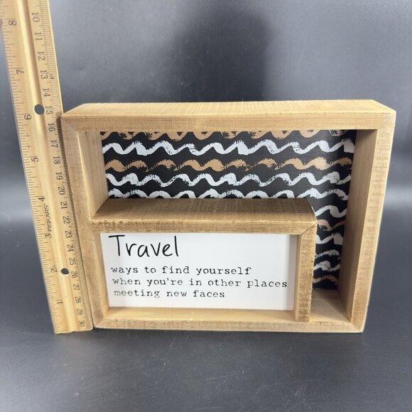 Primitives By Kathy Folk Art Sign Travel Find Yourself Wood Lancaster 2000 VTG - Picture 5 of 10